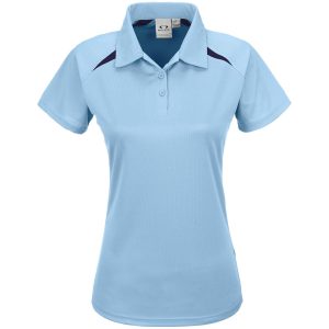 LIGHT BLUE Ladies Splice Golf Shirt - Light Blue