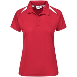 RED Ladies Splice Golf Shirt - Red