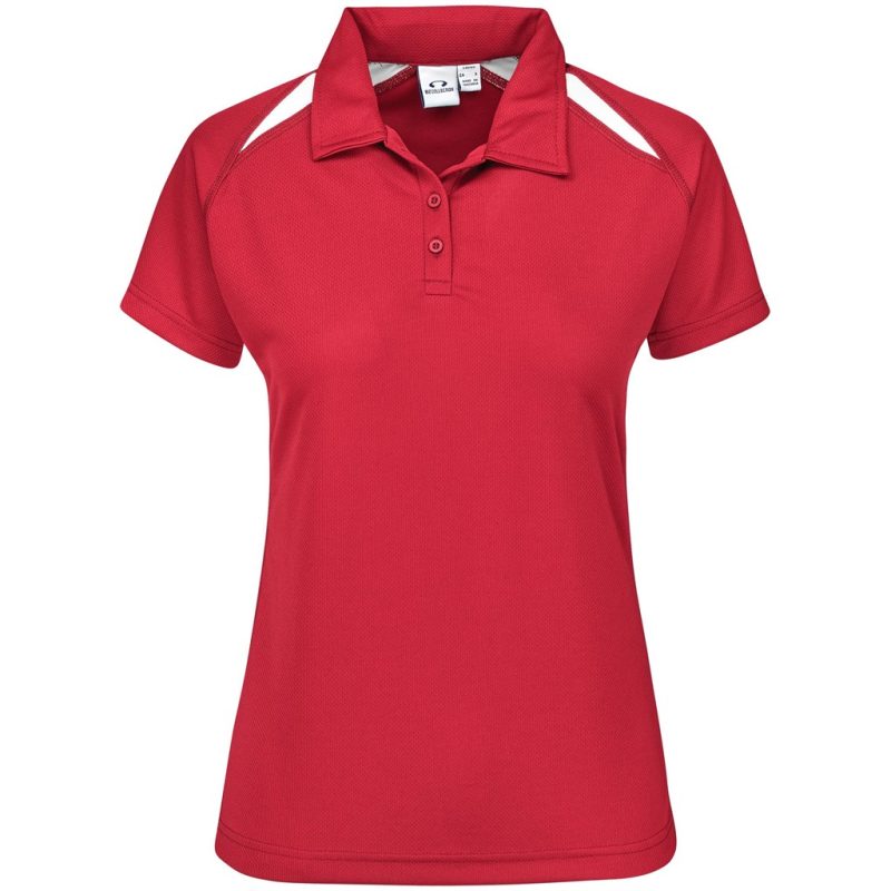 BIZ-4856-R_1024X1024 RED Ladies Splice Golf Shirt - Red