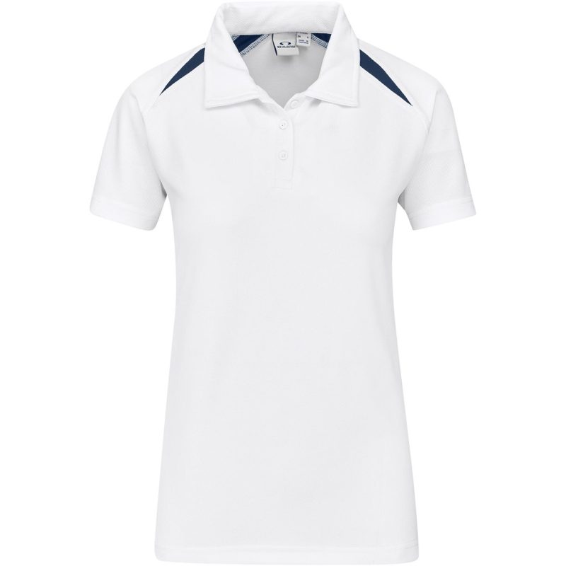 WHITE Ladies Splice Golf Shirt - White