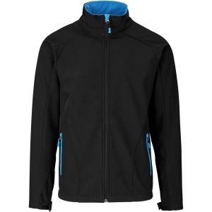 BLACK CYAN Mens Geneva Softshell Jacket - Black Cyan