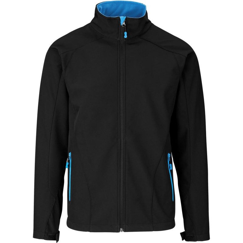 BIZ-6500-BLC_1024X1024 BLACK CYAN Mens Geneva Softshell Jacket - Black Cyan
