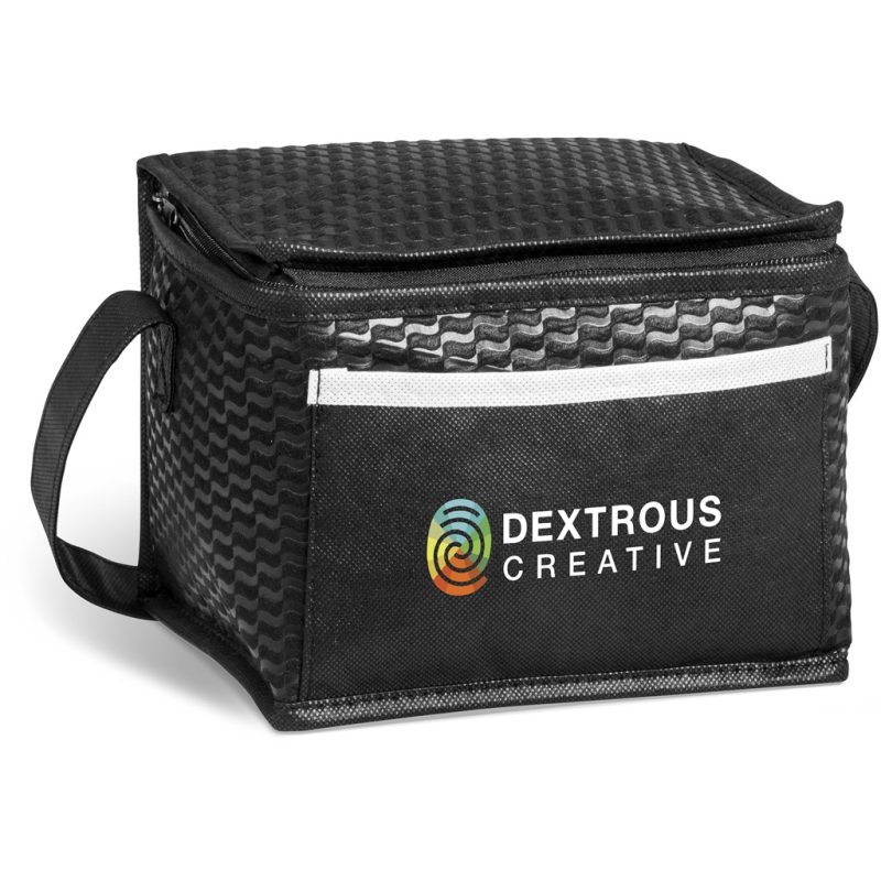 COOL-5340-BL_1024X1024 BLACK Brighton Non-Woven 6-Can Cooler