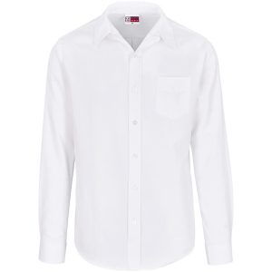 WHITE Mens Long Sleeve Oxford Shirt