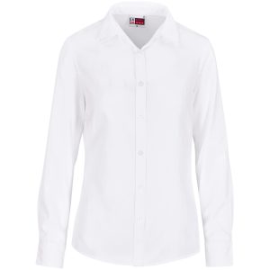 WHITE Ladies Long Sleeve Oxford Shirt