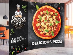 Curved Banner Walls with Wings