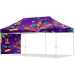 Coated Steel Sublimated Gazebo 6m x 3m -  1 Short Full-Wall Skin