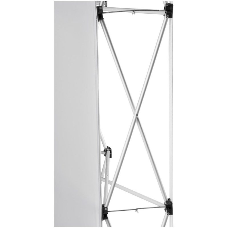 inner side view of start of folding of aluminium frame for Legend Double-Sided Straight Banner Wall