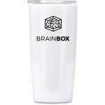 SOLID WHITE Altitude Daytona Plastic 2-in-1 Double-Wall Tumbler & Straw - 600ml