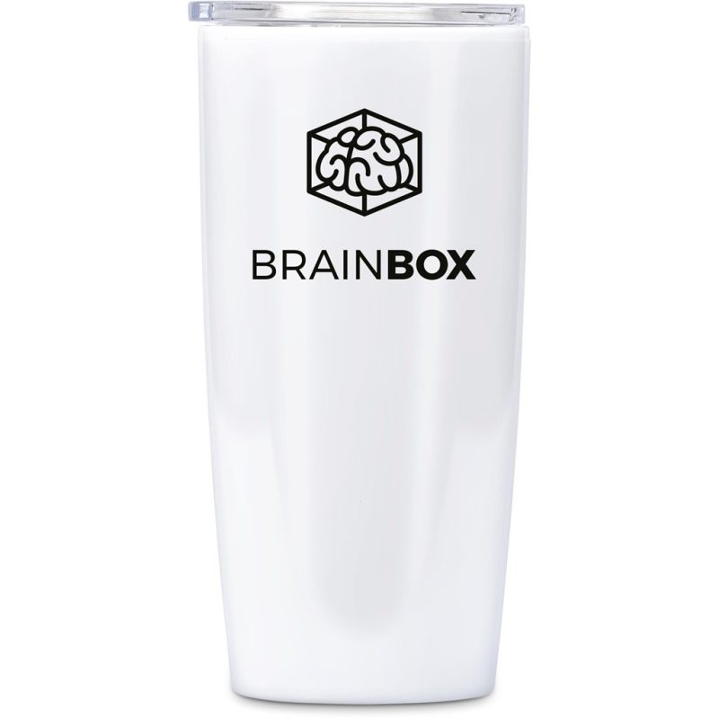 SOLID WHITE Altitude Daytona Plastic 2-in-1 Double-Wall Tumbler & Straw - 600ml