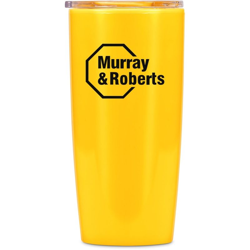 YELLOW Altitude Daytona Plastic 2-in-1 Double-Wall Tumbler & Straw - 600ml