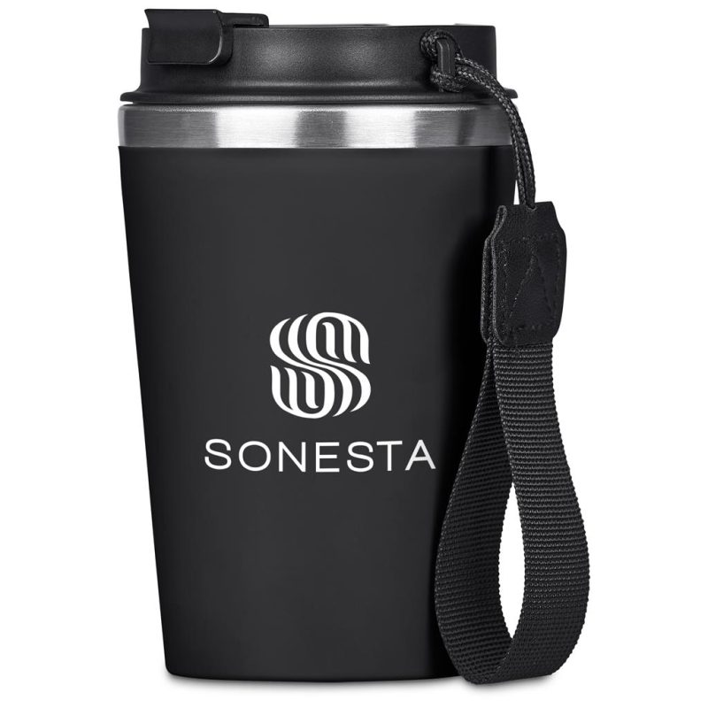 Black Kooshty Luca Stainless Steel & Plastic Double-Wall Tumbler – 350ml
