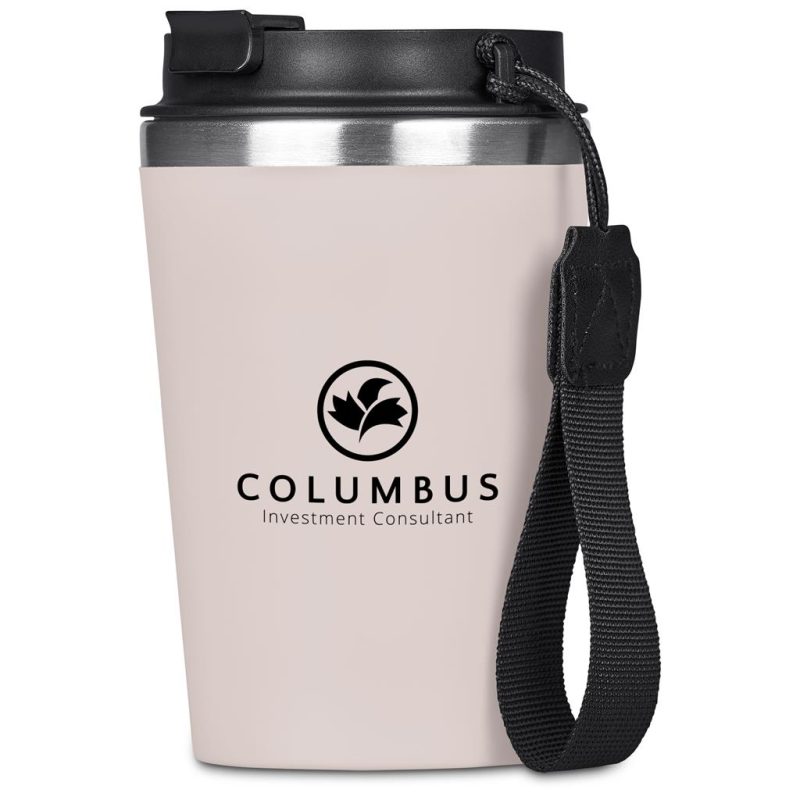 Cream Kooshty Luca Stainless Steel & Plastic Double-Wall Tumbler – 350ml