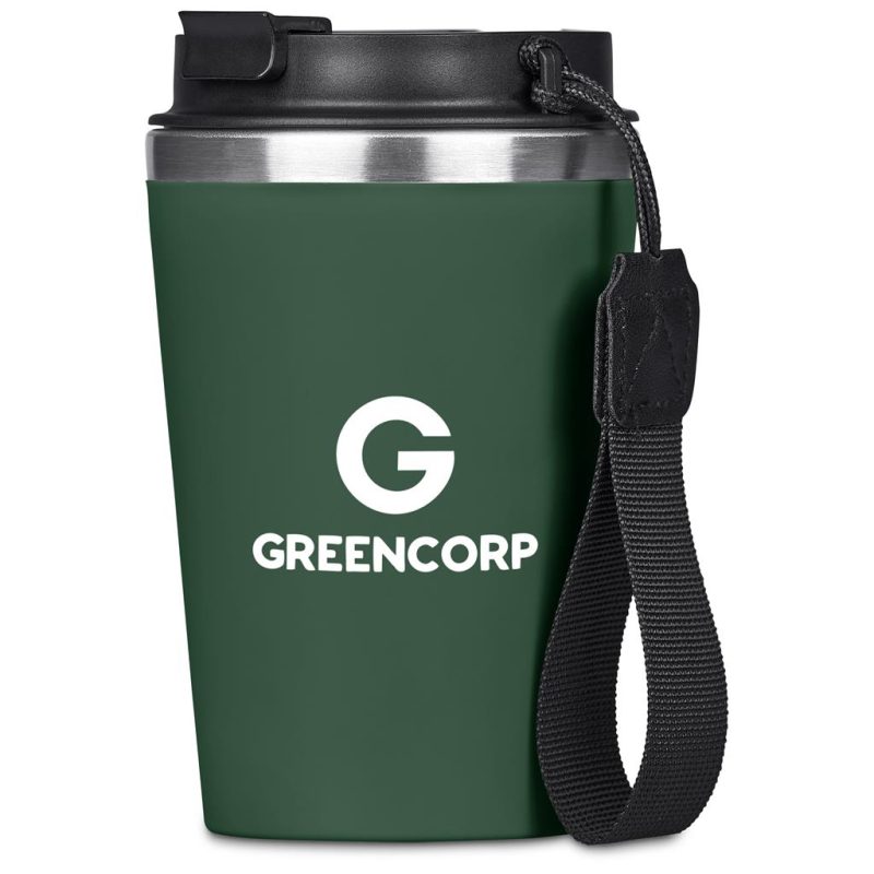 Dark Green Kooshty Luca Stainless Steel & Plastic Double-Wall Tumbler – 350ml