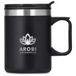 Black Kooshty Angelo Stainless Steel & Plastic Double-Wall Mug – 360ml