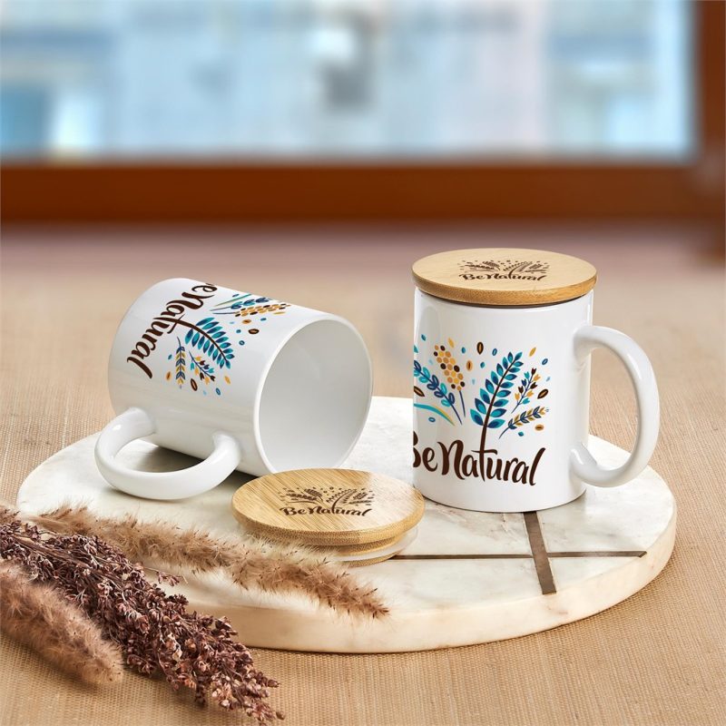 Okiyo Sozo Bamboo & Ceramic Sublimation Coffee Mug - 330ml