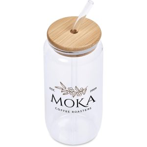Okiyo Natsu Glass & Bamboo Tumbler & Straw - 500ml