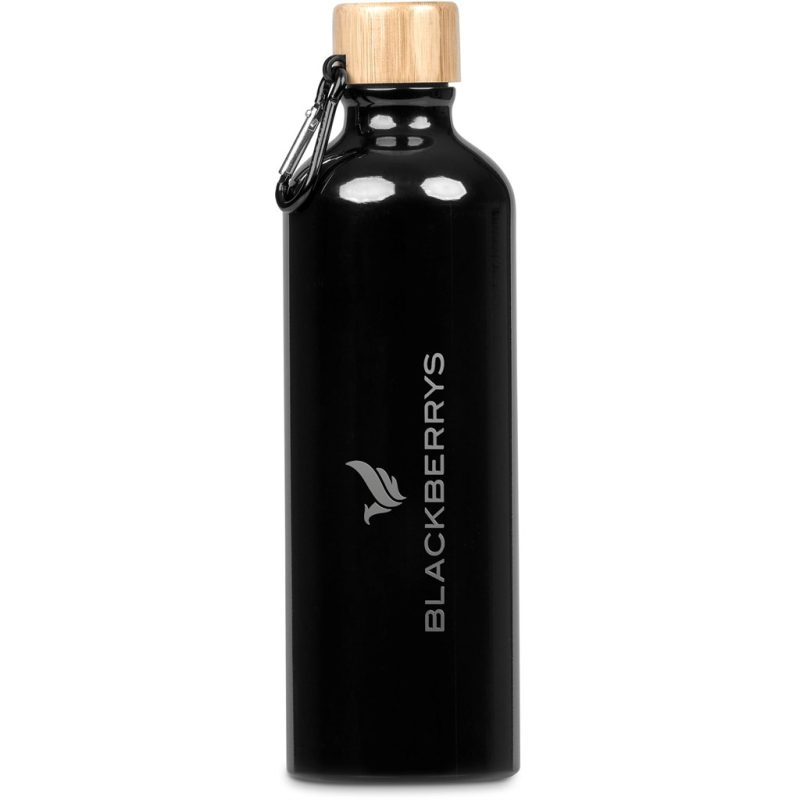Black Serendipio Origen Aluminium & Bamboo Water Bottle – 750ml