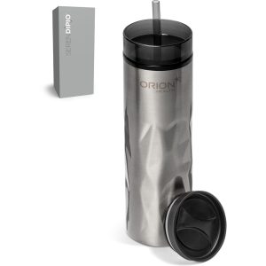 SILVER Serendipio Fire & Ice Stainless Steel & Plastic 2-In-1 Tumbler - 435ml