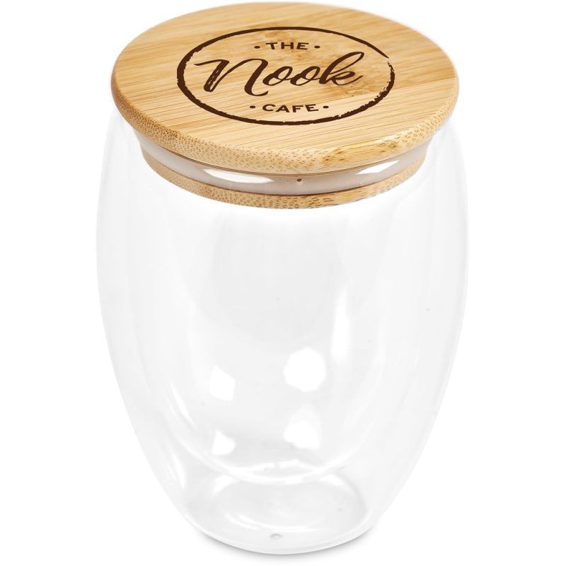 Okiyo Moco Glass & Bamboo Double-Wall Cup - 350ml