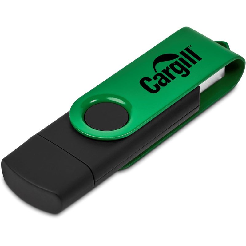 Green Shuffle Gyro Black Flash Drive – 32GB
