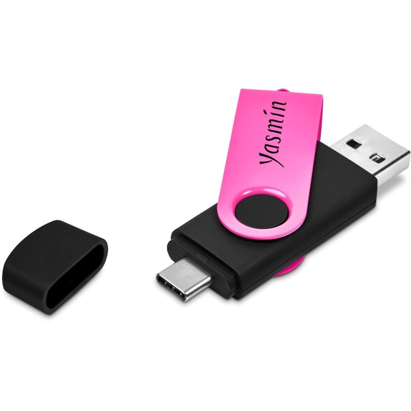 Shuffle Gyro Black Flash Drive  32GB - Pink