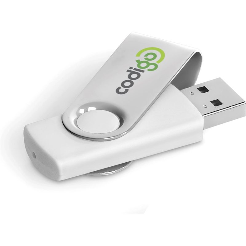 SILVER Axis Gyro White Flash Drive - 32GB