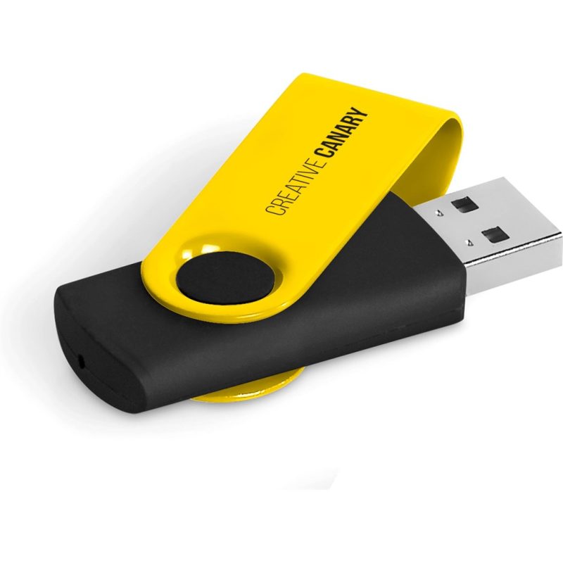 YELLOW Axis Gyro White Flash Drive - 32GB