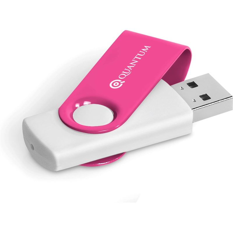 GF-AM-627-B-PI_1024X1024 PINK Axis Gyro White Flash Drive - 4GB - Pink