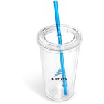 TURQUOISE Malibu Double-Wall Frosted Straw Tumbler
