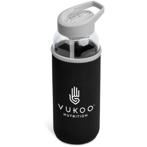 Black Kooshty Sipper Neo Glass Water Bottle – 850ml