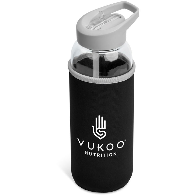 Black Kooshty Sipper Neo Glass Water Bottle – 850ml