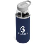 Navy Kooshty Sipper Neo Glass Water Bottle – 850ml
