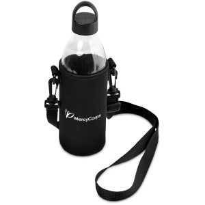 Black Kooshty Hands-Free Glass Water Bottle – 850ml