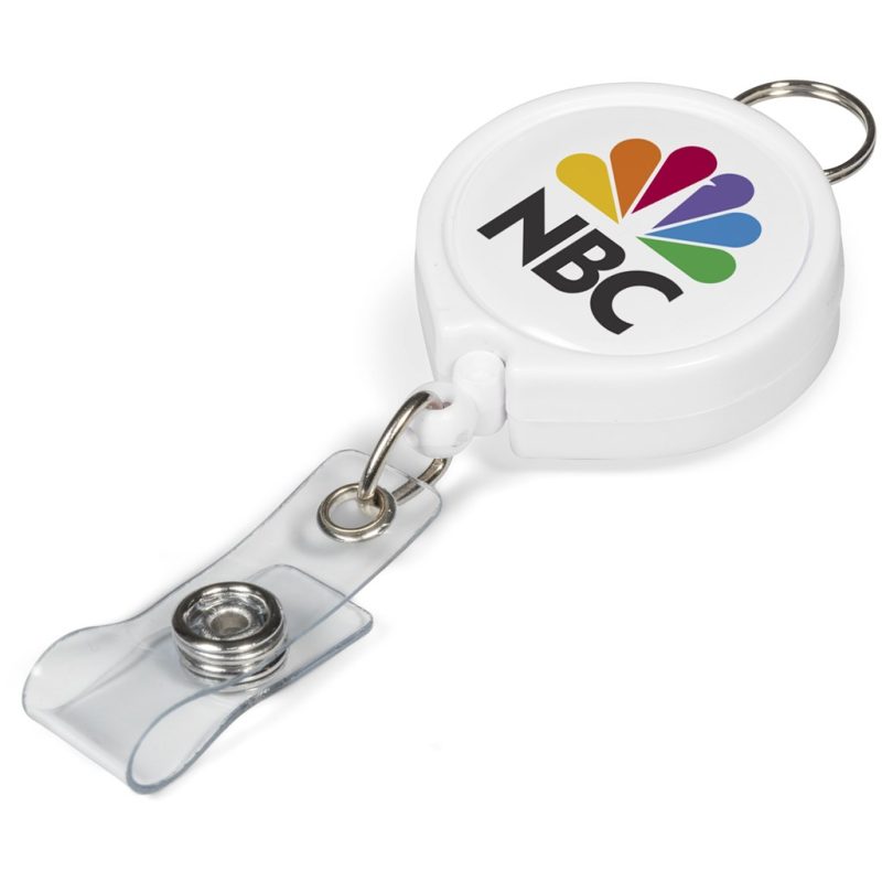 SOLID WHITE Altitude Klasp Retractable Badge Reel