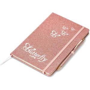 ROSE GOLD Sparkle Notebook & Pen Set