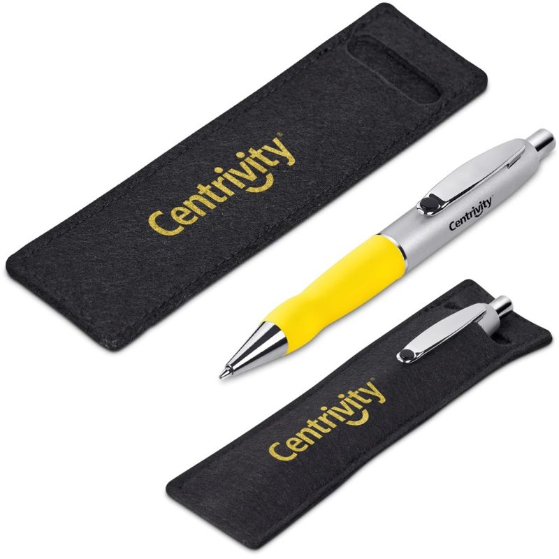 YELLOW Altitude Turbo Tide Ball Pen in Felt Pouch