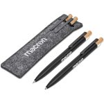 BLACK Okiyo Mimo Recycled Aluminum Ball Pen & Pencil Set