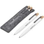 SOLID WHITE Okiyo Mimo Recycled Aluminum Ball Pen & Pencil Set