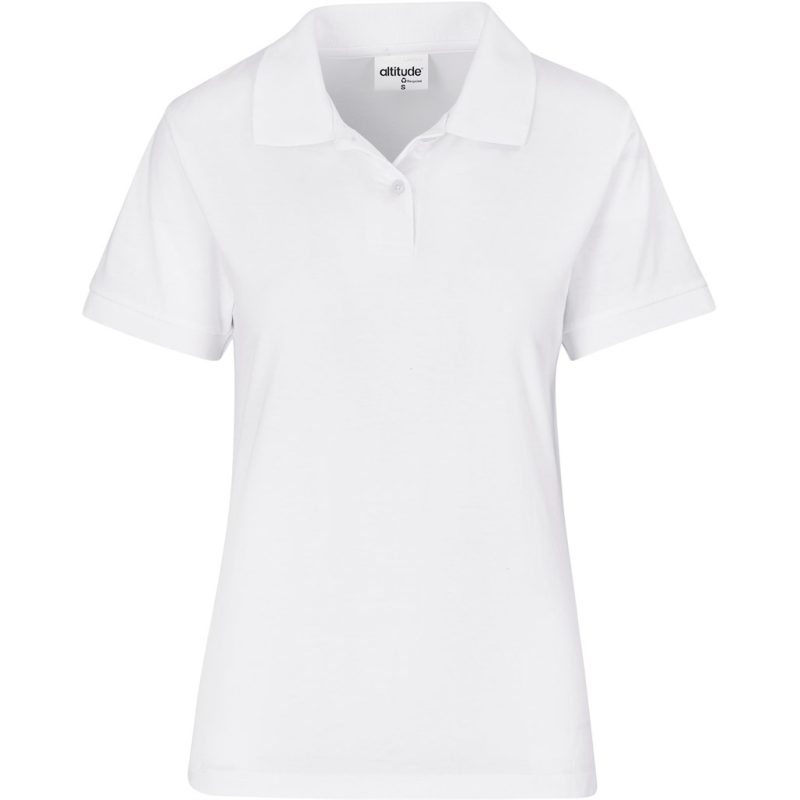 WHITE Ladies Recycled Promo Golf Shirt