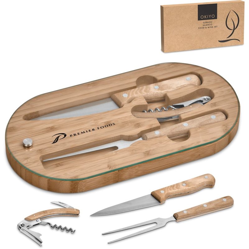 Okiyo Suraisu Bamboo Food & Wine Set