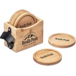 Okiyo Kanpai Bamboo Coaster & Bottle Opener Set