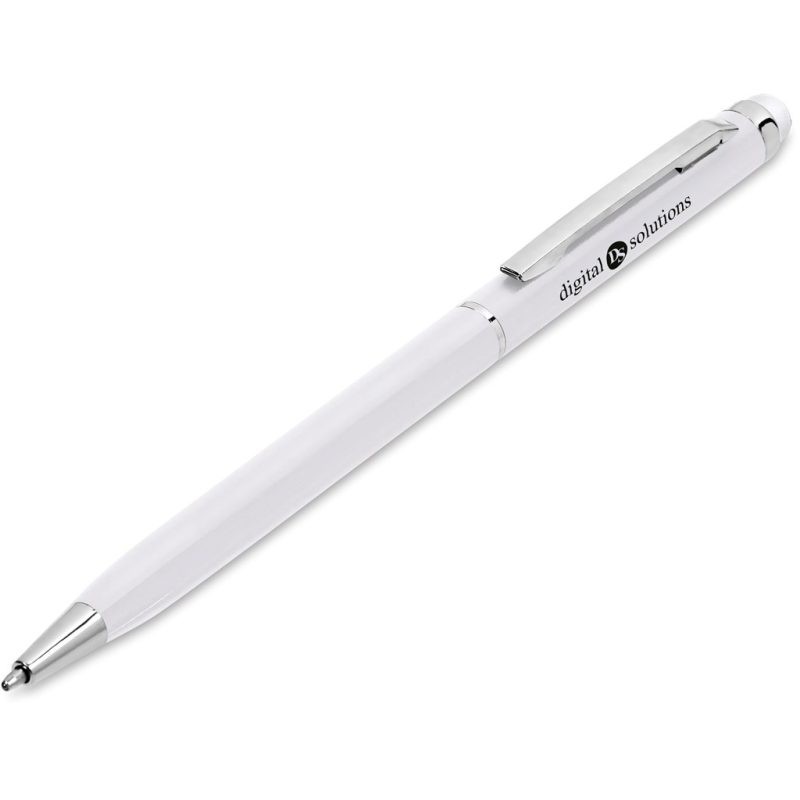 SOLID WHITE Altitude Hamptons Slim Stylus Ball Pen