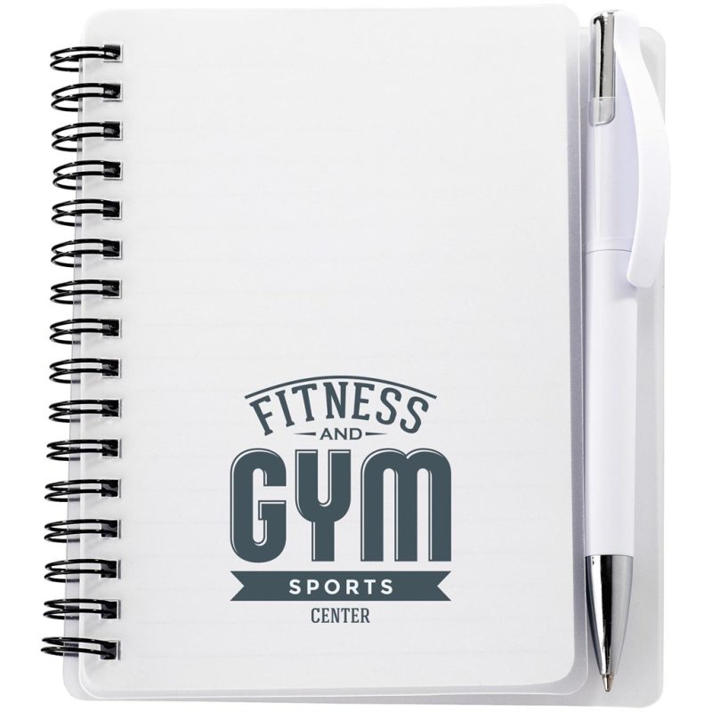 SOLID WHITE Altitude Plasma A6 Spiral Notebook & Pen