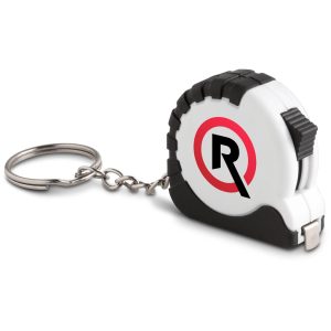 SOLID WHITE Altitude Surveyor Tape Measure Keyholder - 1 Metre