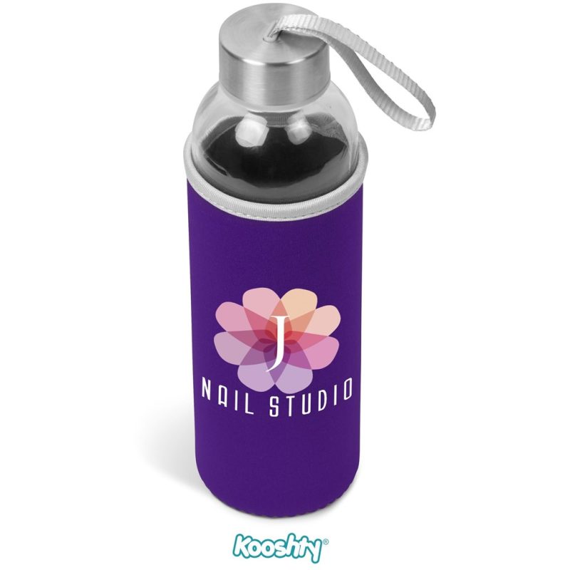 PURPLE Kooshty Neo Glass Water Bottle - 500ml