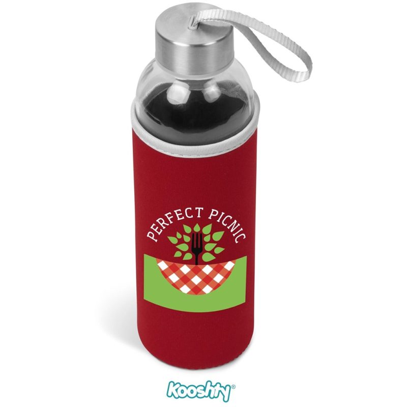 RED Kooshty Neo Glass Water Bottle - 500ml