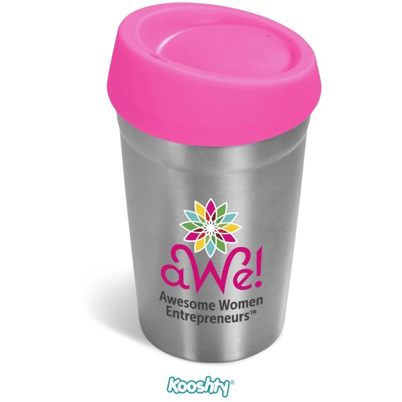 PINK Kooshty Go-Jo Stainless Steel & Plastic Double-Wall Tumbler - 350ml