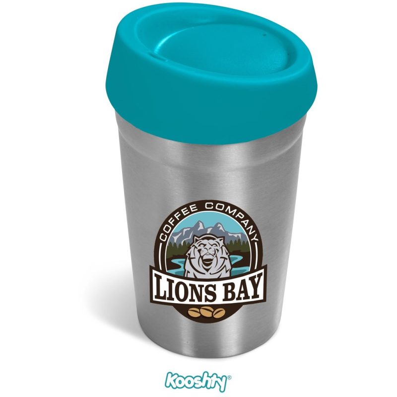 TURQUOISE Kooshty Go-Jo Stainless Steel & Plastic Double-Wall Tumbler - 350ml