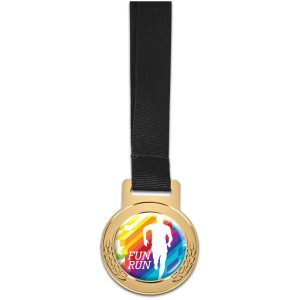 Gold Altitude Achiever Medal With Black Petersham Lanyard
